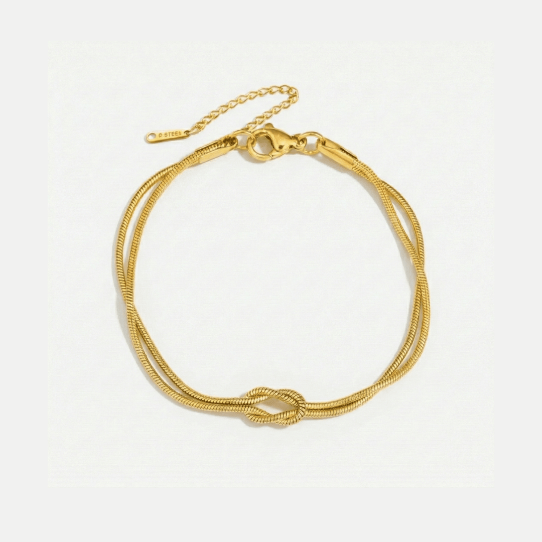Pulsera Nudo dorada de acero inoxidable