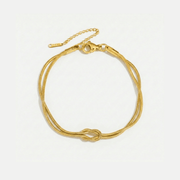 Pulsera Nudo dorada de acero inoxidable