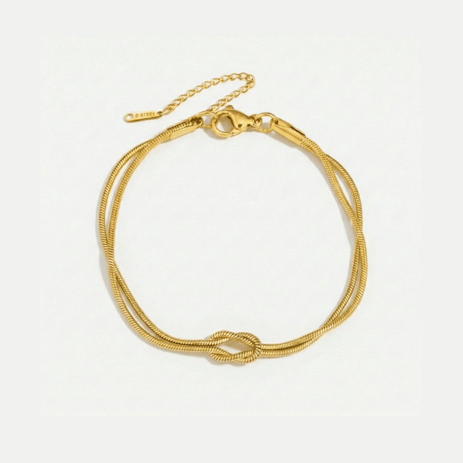 Pulsera Nudo dorada de acero inoxidable