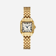 Reloj Cuadrado Elara dorado de acero inoxidable sin circonitas