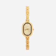 Reloj Ovalado Amara dorado con esfera minimalista sobre fondo claro