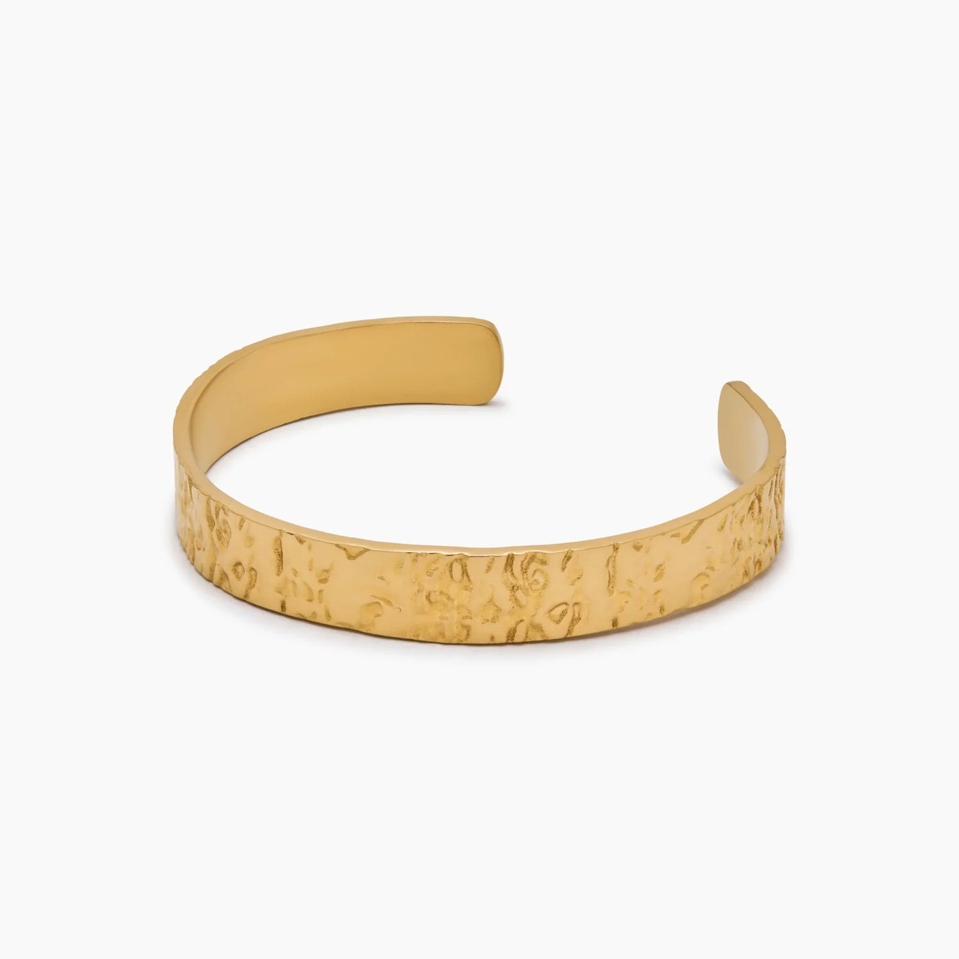 Vista frontal de la Pulsera Textura Orgánica Leandra abierta
