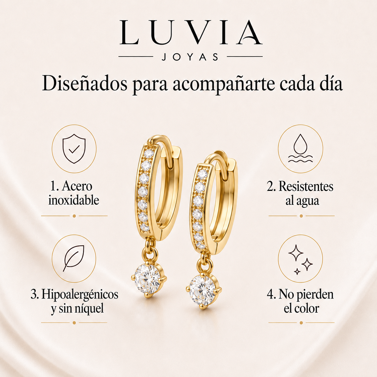 Características principales de los pendientes de Luvia