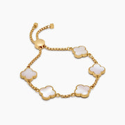 Vista completa de la Pulsera Tréboles Nácar Alondra sobre fondo blanco