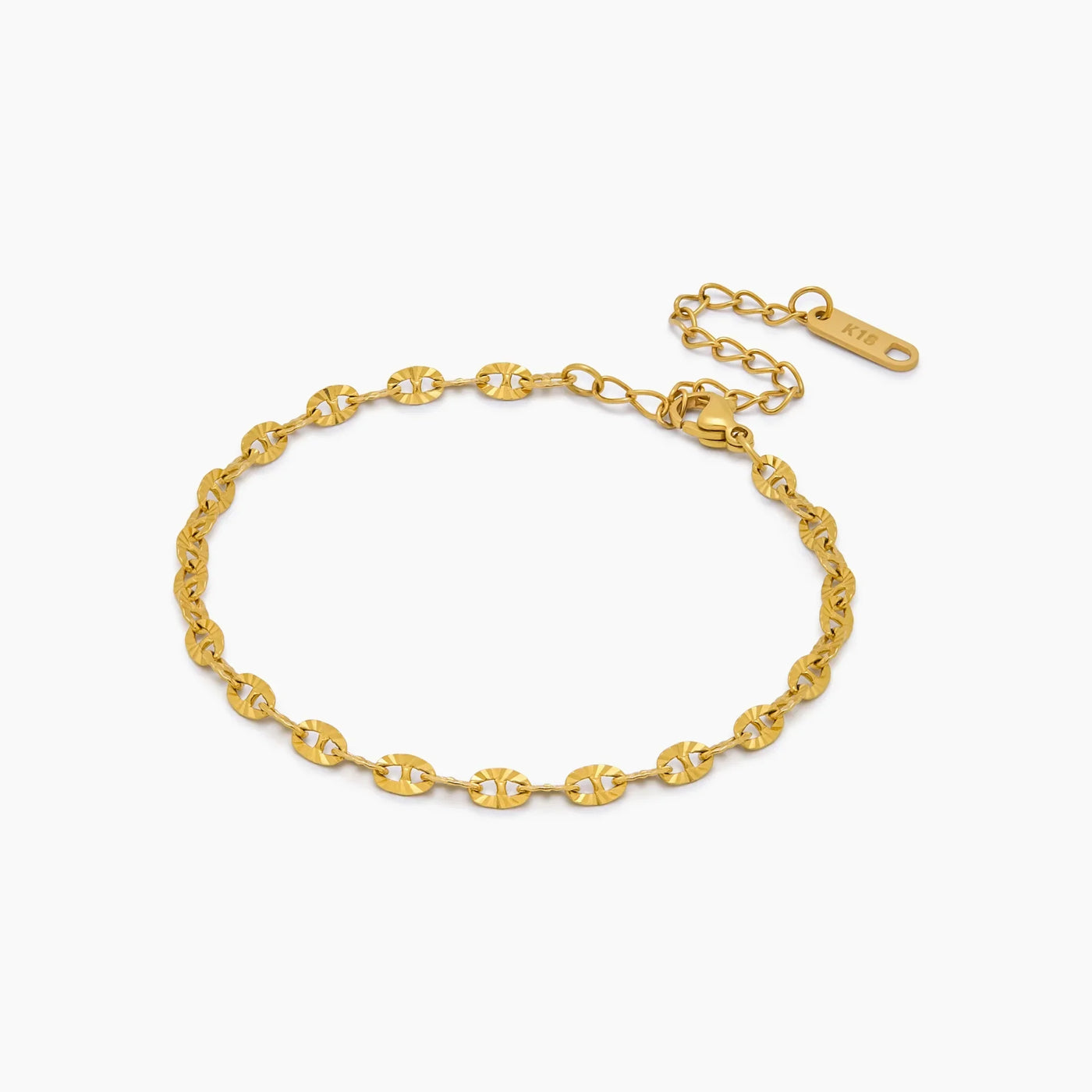 Vista completa de la Pulsera Cadena Destellos Naia dorada
