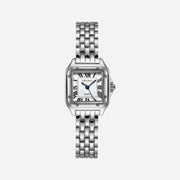 Reloj Cuadrado Elara plateado de acero inoxidable sin circonitas